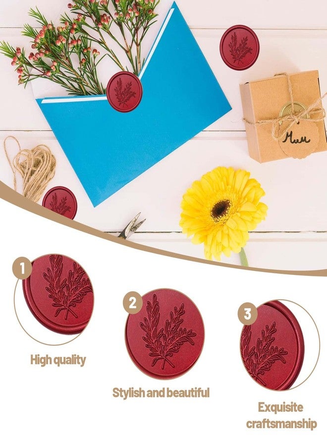 FFZDENA 20 pcs Wax Seal Stamp Kit, 20 Red Rosemary Wax Seal Stickers for Wedding Invitations, Gift Wrapping, Party Decor, 1PCS Self-Adhesive Embossing Seals - Image 3